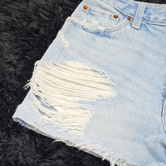 Abercrombie & Fitch Light Blue Jean Shorts - Picture 6 of 7